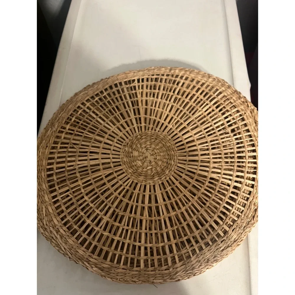 Set of 5 Round Woven Seagrass Placemats Natural Tan Boho Coastal Dining‎ 15 inch